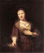 Rembrandt van rijn Portrait of Saskia with a Flower china oil painting artist